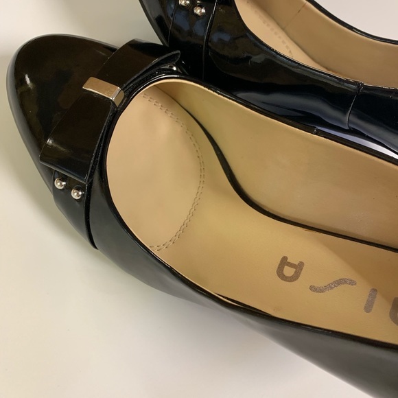 Unisa Shoes Size6 Black Patent Leather Kitten Heel - Picture 5 of 7